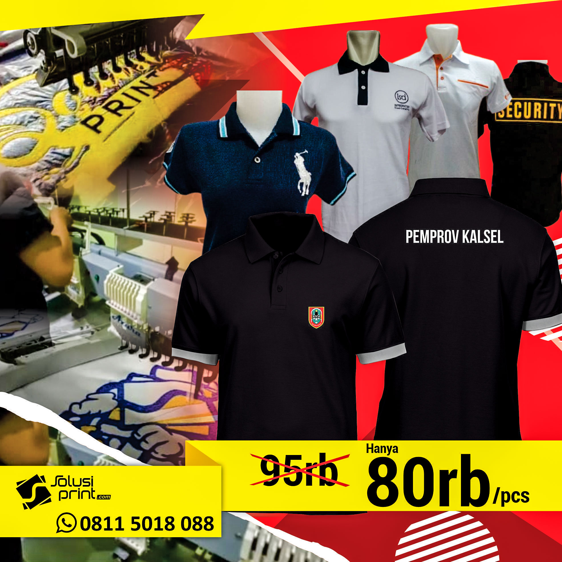 Kaos Bordir Berkerah