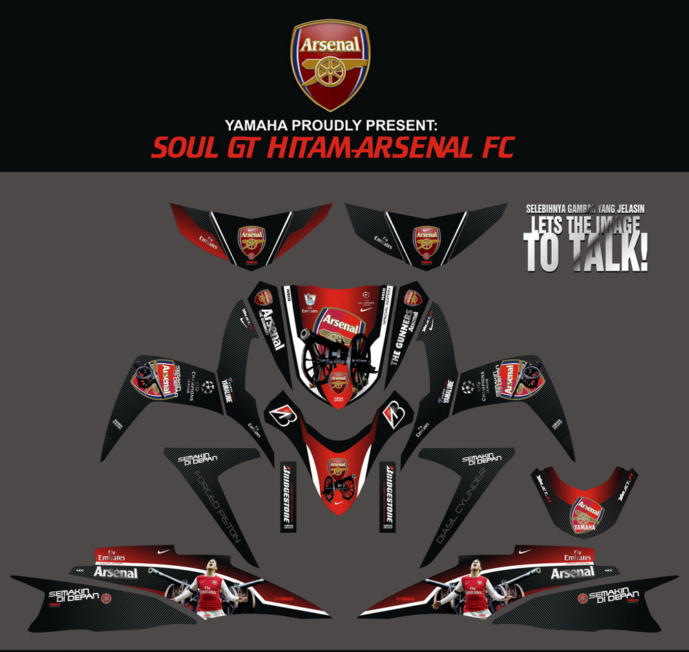 SMF56 SOUL GT HITAM-MERIAM ARSENAL SolusiPrint
