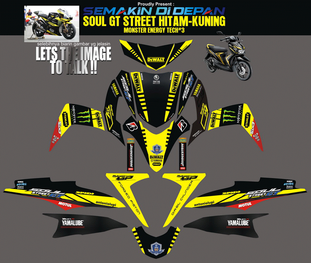 SMF53 SOUL GT - HITAM TECH3 -AA GYM SolusiPrint
