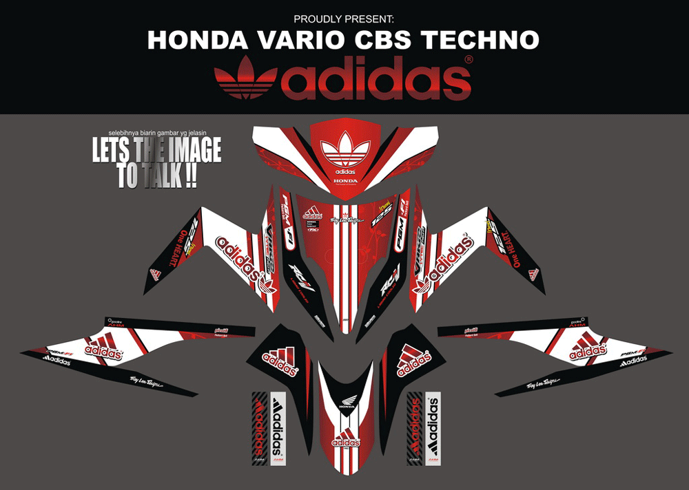 SMB38 HONDA VARIO CBS-ADIDAS MERAH SolusiPrint