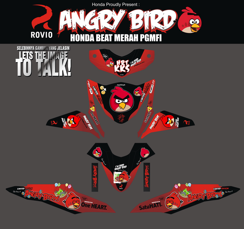 SMD15 HONDA BEAT FI-ANGRY BIRD MERAH SolusiPrint