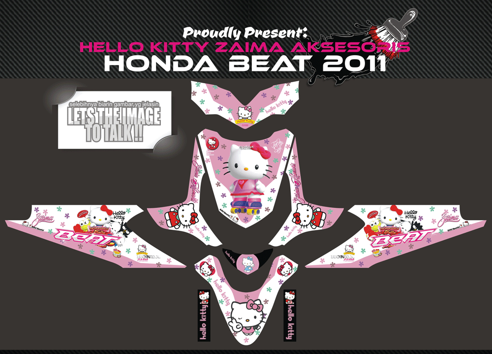 SME10 HONDA BEAT KARBU 2011 ZAIMA AKSESORIS HELLO KITTY SolusiPrint