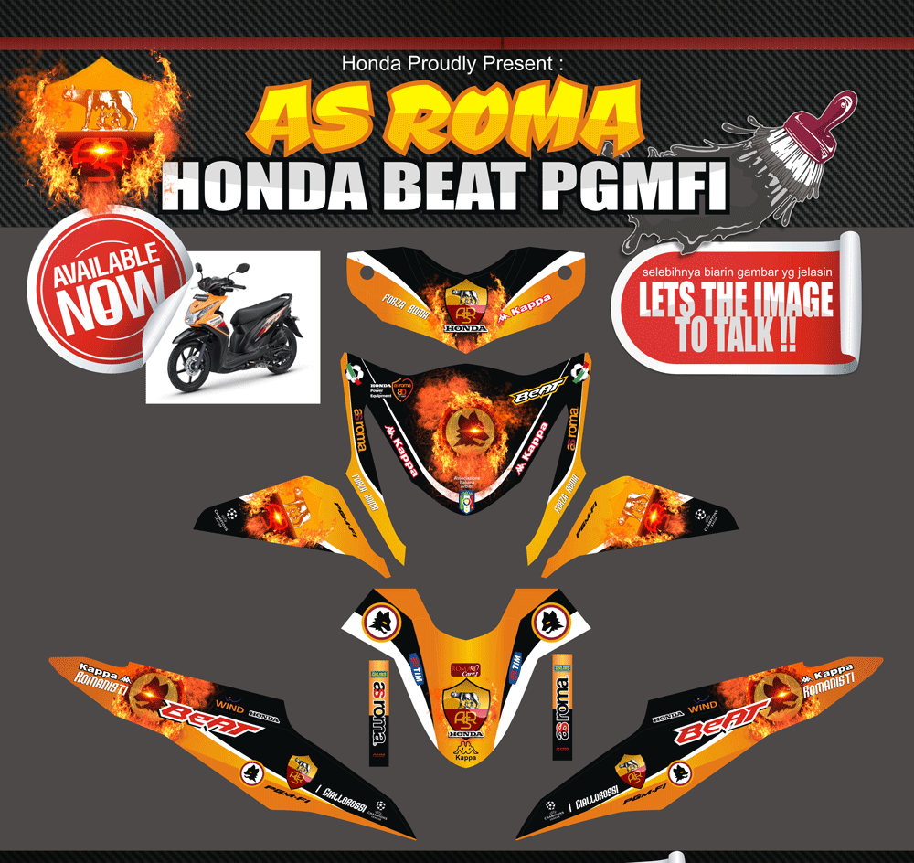 SME9 HONDA BEAT FI SAMBA ORANGE AS ROMANISTI SolusiPrint