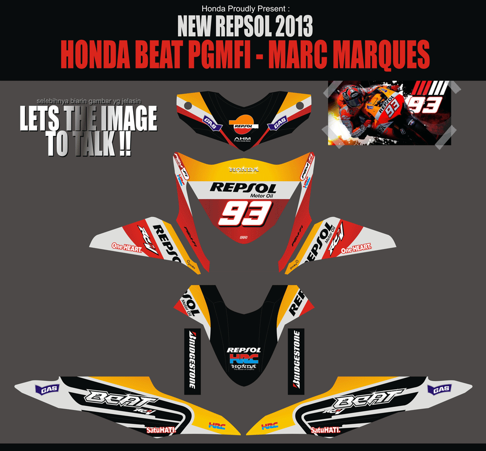 SMC4 HONDA BEAT FI-93 MARQUEZ NEW REPSOL 2013 SolusiPrint