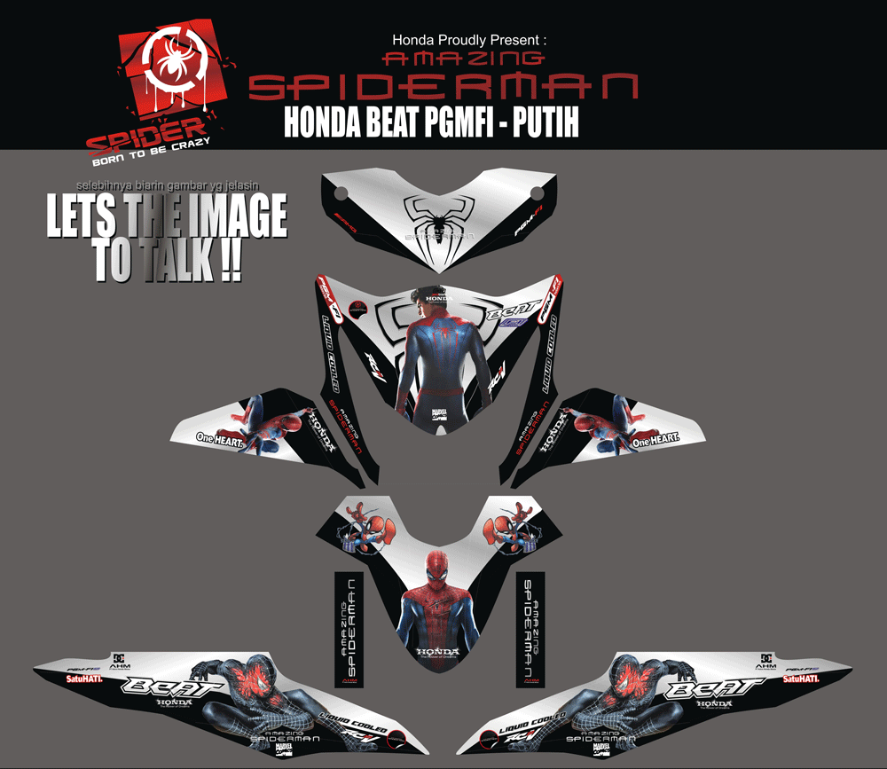 SMD8 HONDA BEAT FI - PUTIH - SPIDERMAN SolusiPrint