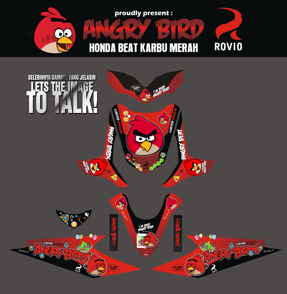 SMD19 HONDA BEAT KARBU MERAH-ANGRY BIRDS SolusiPrint