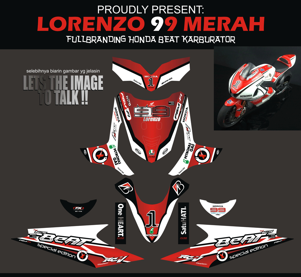 SMB15 HONDA BEAT LAMA-LORENZO MERAH-PETRONAS MOTOGP SolusiPrint