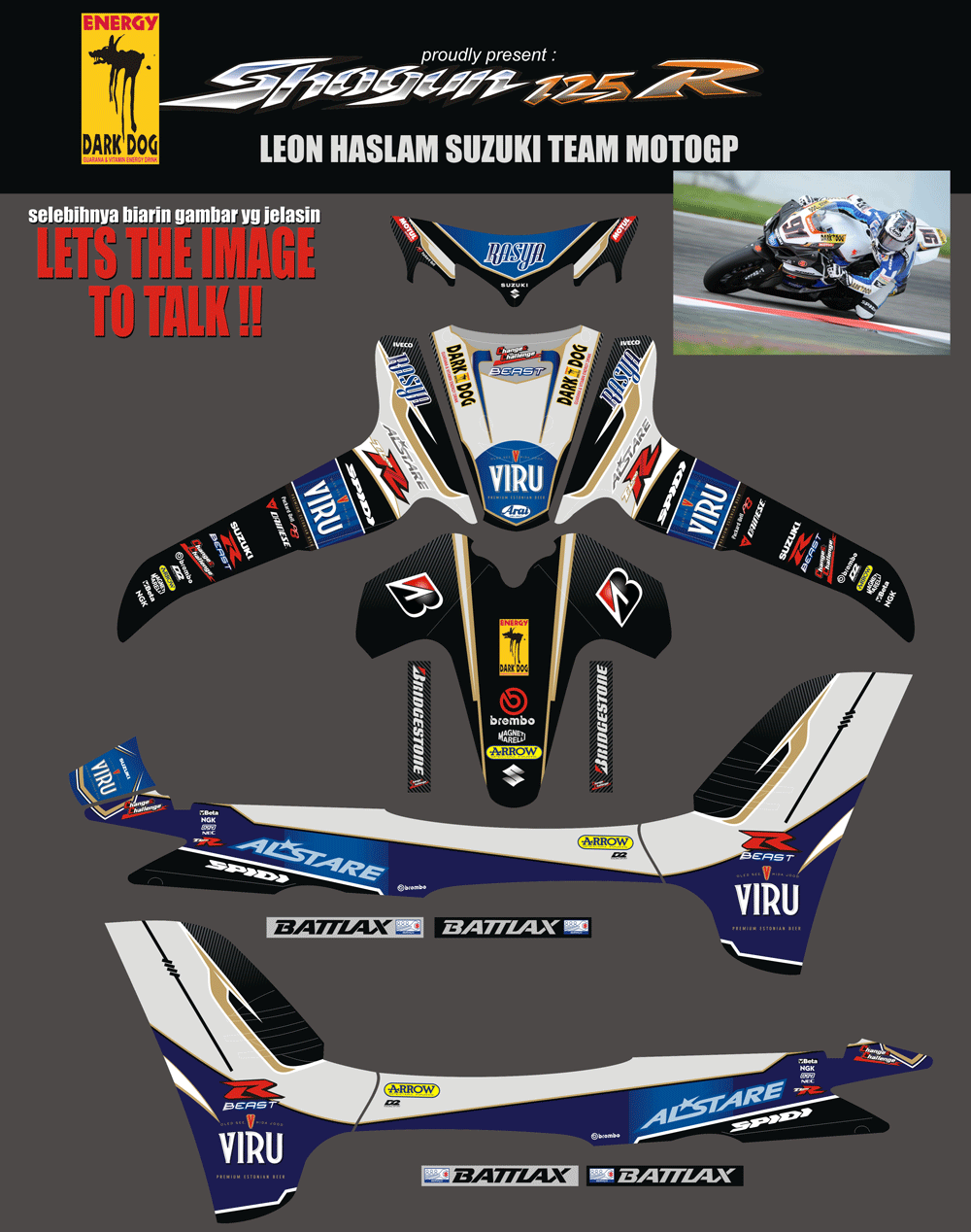 SMC55 SUZUKI SHOGUN 125 HITAM-LEON HASLAM SolusiPrint
