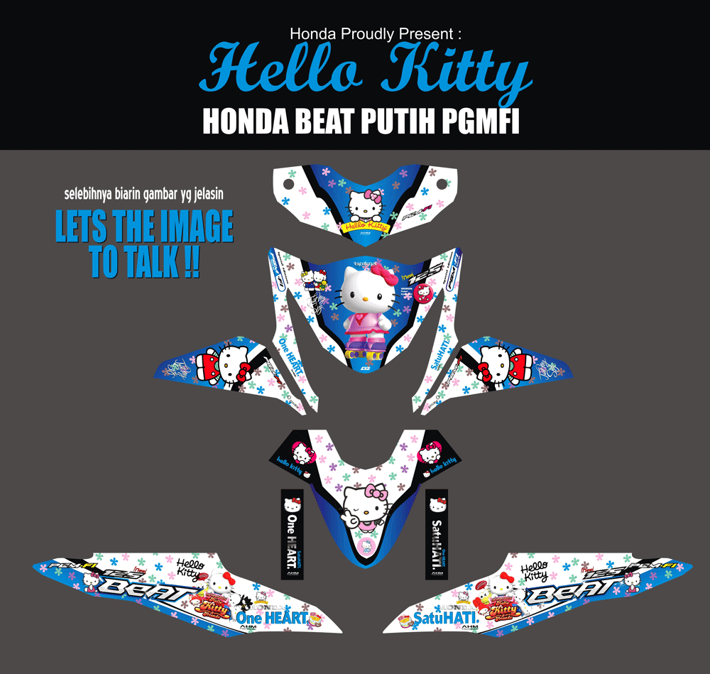 SMB19 HONDA BEAT PGMFI-HELLO KITTY BIRU SolusiPrint
