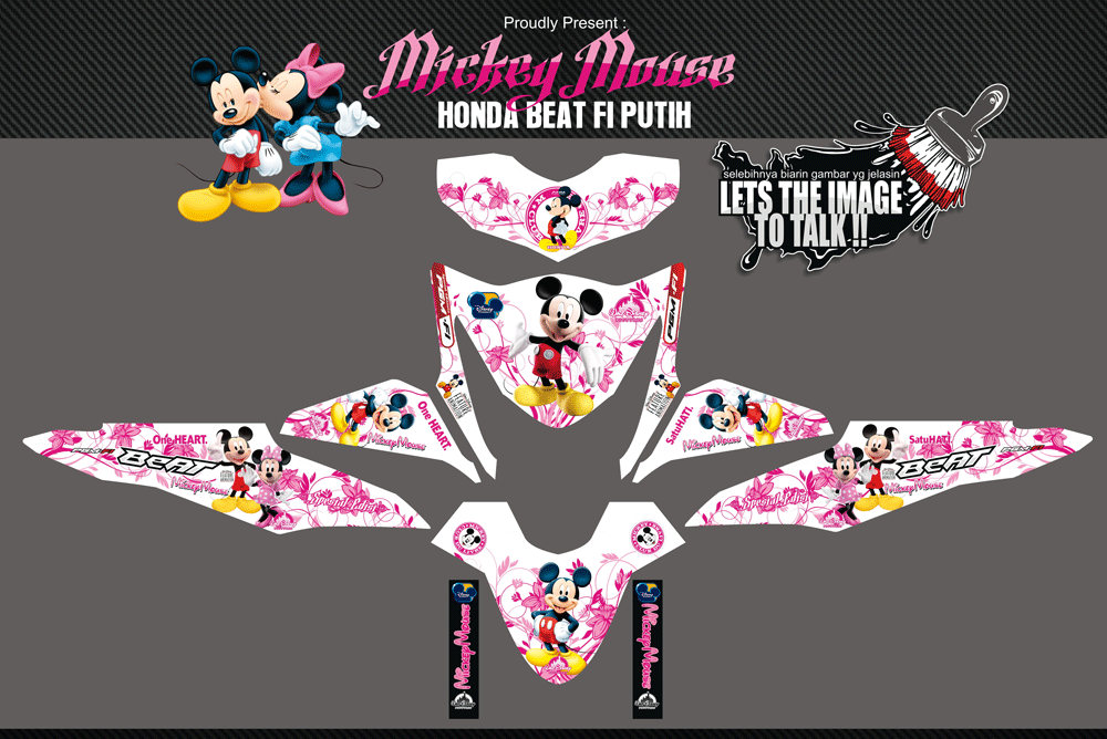 SMF8 HONDA BEAT FI PUTIH-MICKEY MOUSE SolusiPrint