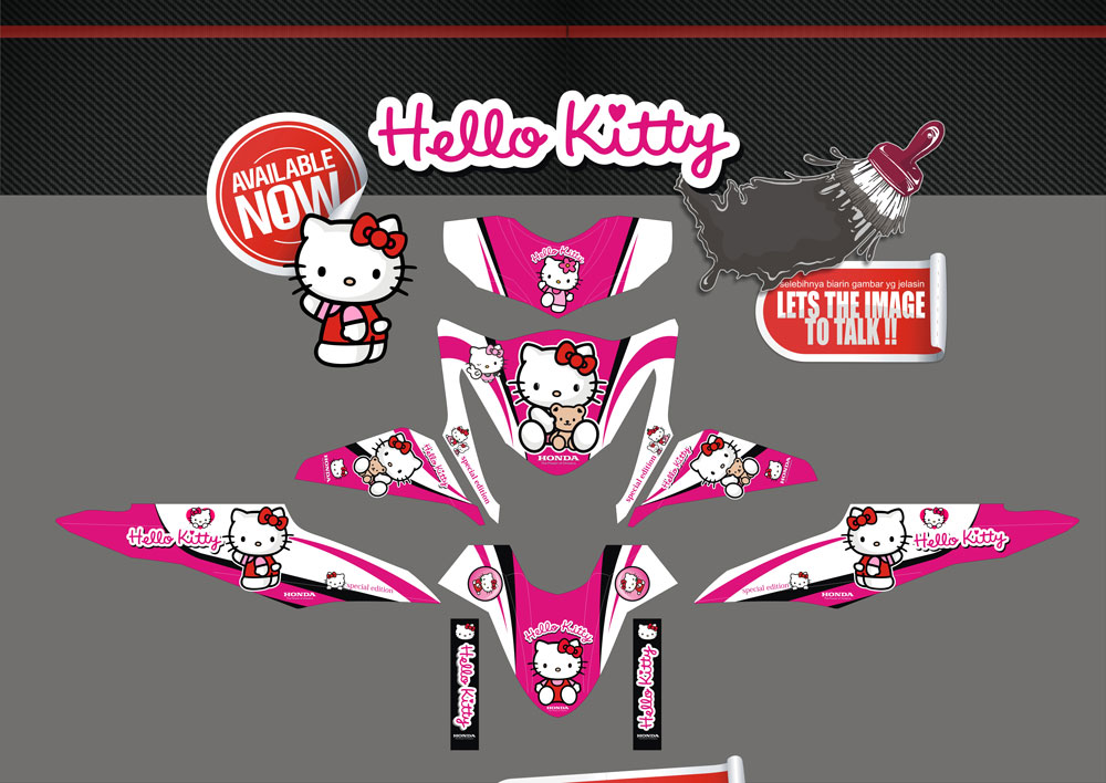 SMI10 HONDA BEAT FI PUTIH PINK HELLO KITTY SolusiPrint