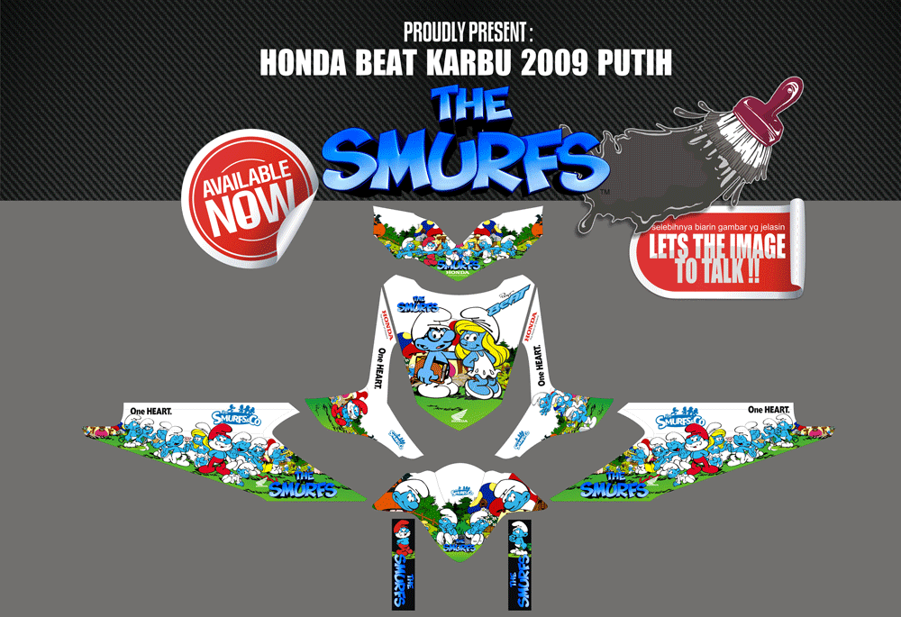 SMI17 HONDA BEAT KARBU PUTIH SMURF SolusiPrint