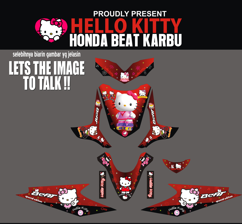 SMC9 HONDA BEAT KARBU-HELLO KITTY MERAH SolusiPrint
