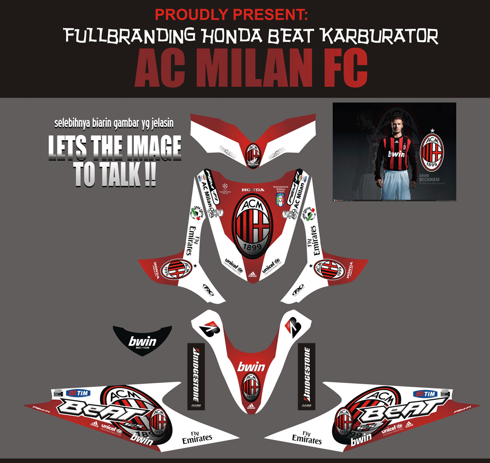 SMC1 HONDA BEAT 2010 PUTIH-AC MILAN FC SolusiPrint