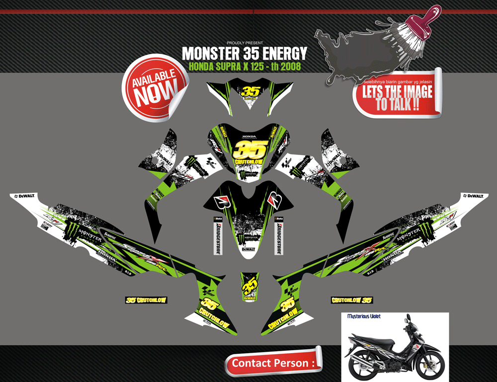 SMI25 HONDA SUPRA X125 MONSTER 35 ENERGY SolusiPrint