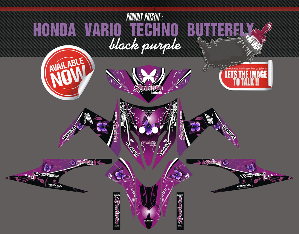 SMI50 HONDA VARIO TECHNO KUPU KUPU UNGU-HITAM SolusiPrint