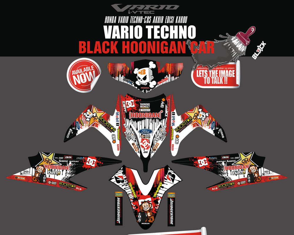 SMI49 HONDA VARIO TECHNO HOONIGANS OLI ROCKSTAR SolusiPrint