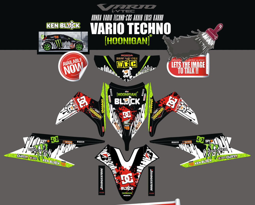 SMI48 HONDA VARIO TECHNO HOONIGANS OLI SolusiPrint