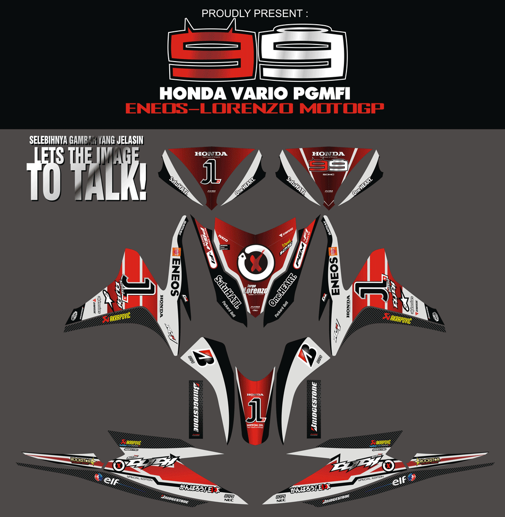 SMB45 HONDA VARIO INJEKSI-LORENZO MERAH ENEOS-SILVER SolusiPrint