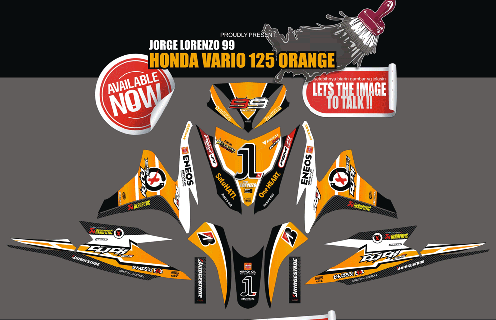 SMI29 HONDA VARIO 125 ORANGE LORENZO SolusiPrint