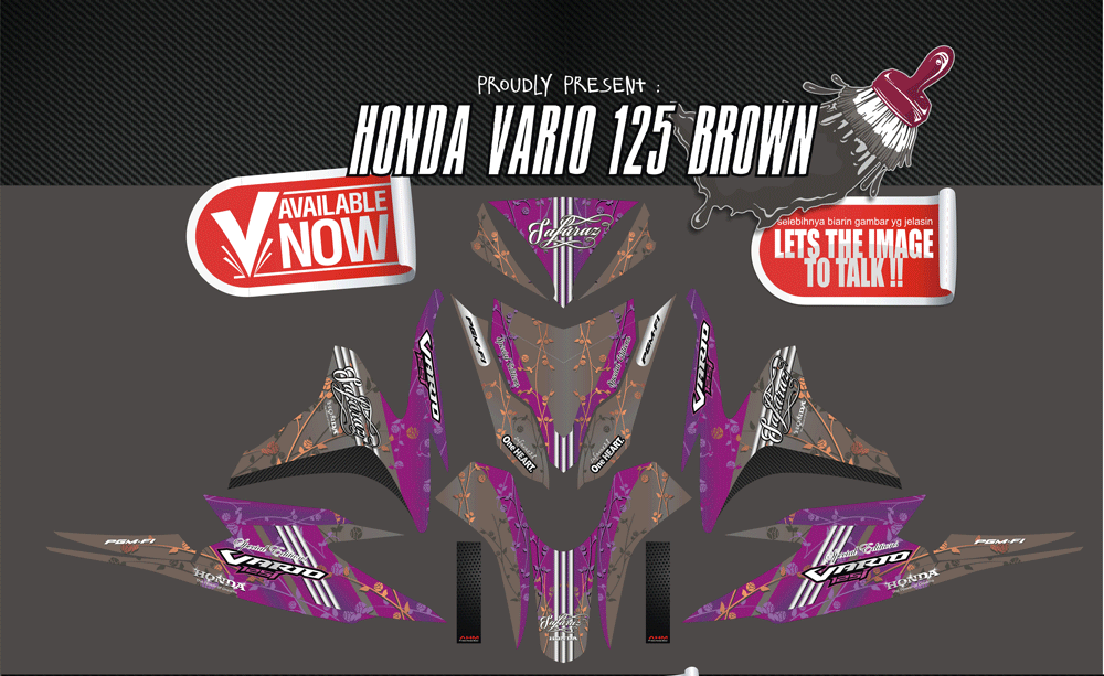 SMI37 HONDA VARIO FI 125 COKLAT BUNGA SolusiPrint