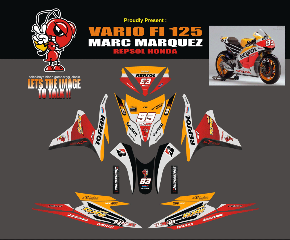 SMF35 HONDA VARIO FI - MARK MARQUEZ ORANGE 2013 SolusiPrint