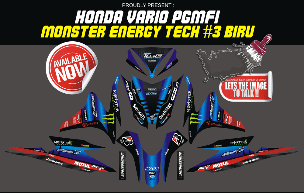 SMI33 HONDA VARIO 125 TECH3 MONSTER ENERGY SolusiPrint