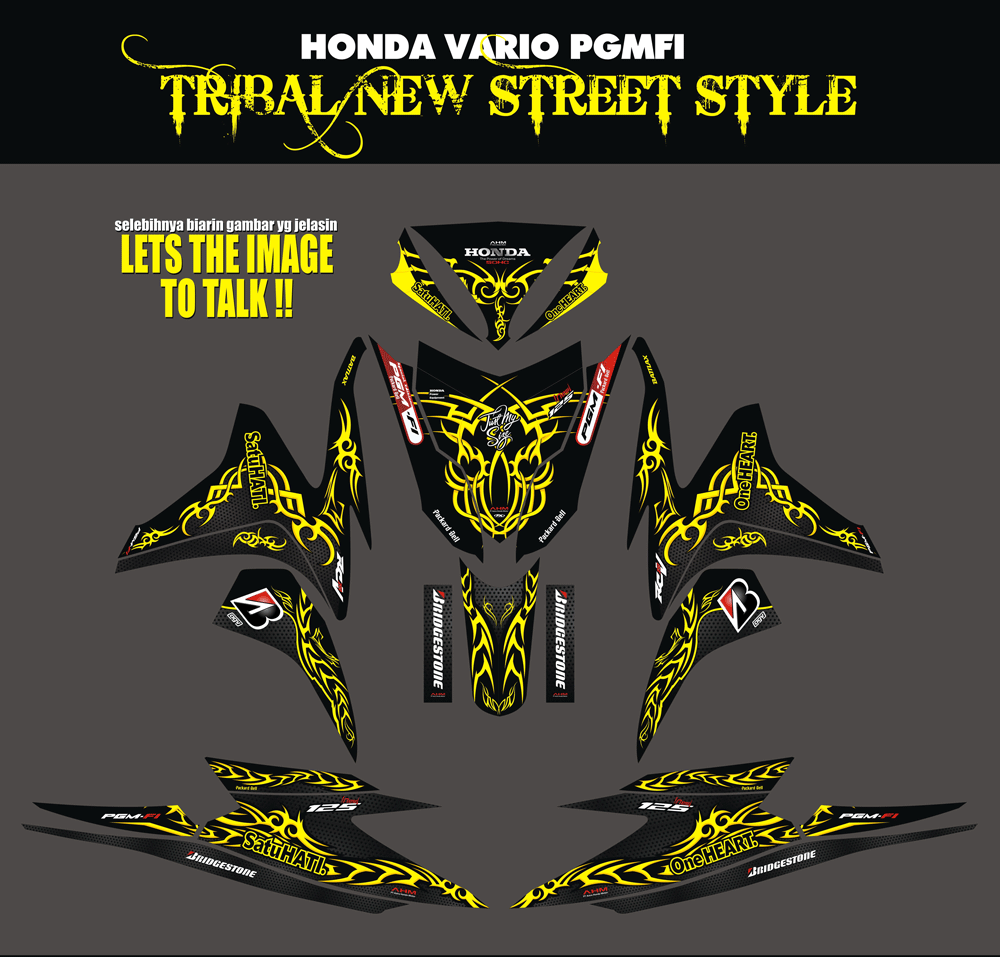 SMB41 HONDA VARIO INJEKSI - TRIBAL SOUL GT KUNING SolusiPrint