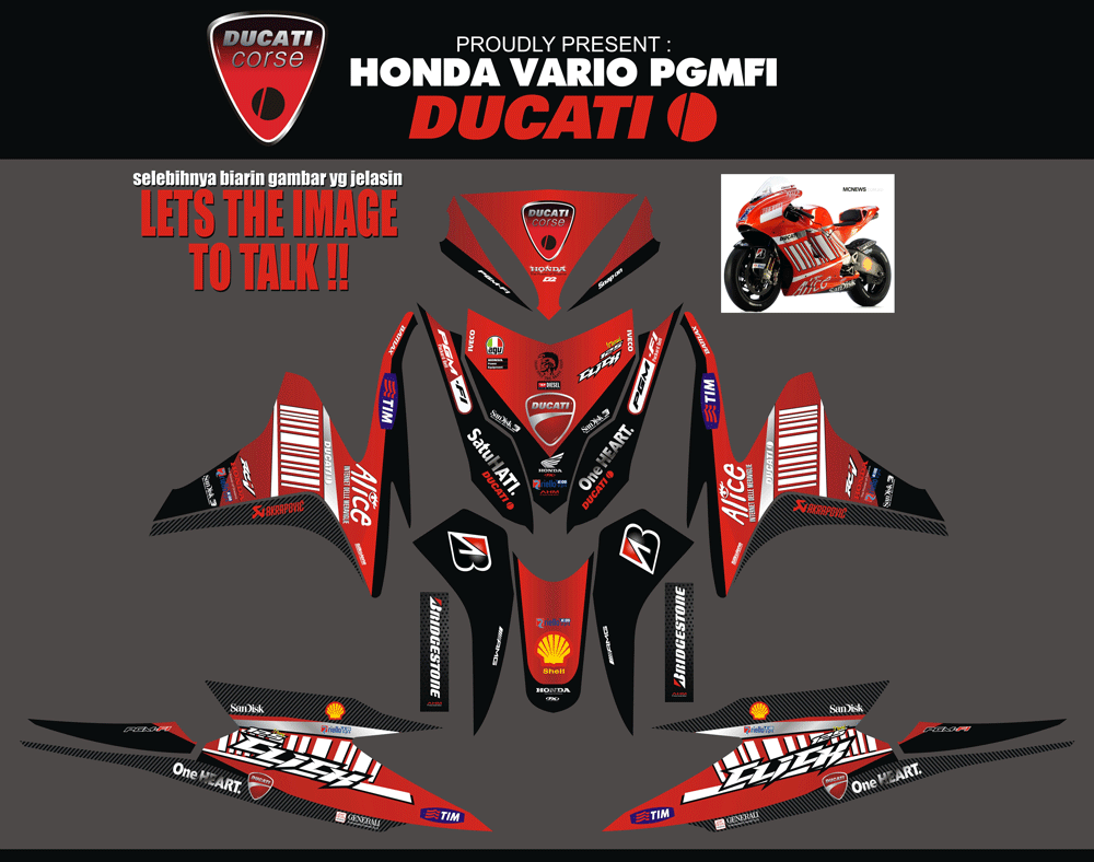 SMD37 HONDA VARIO INJEKSI MERAH - TRIBUTE TO DUCATI SolusiPrint