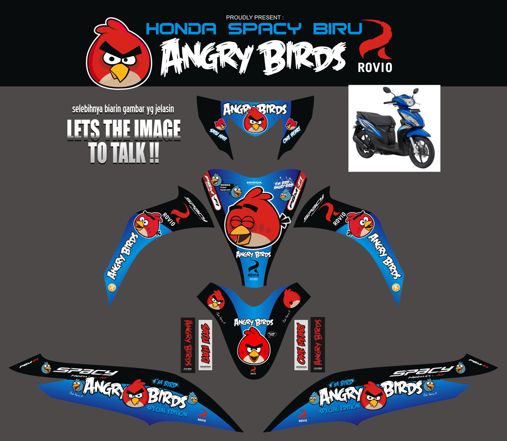 SMB30 HONDA SPACY BIRU-ANGRY BIRD SolusiPrint