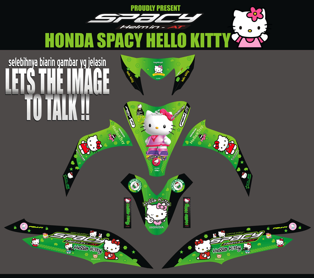 SMC12 HONDA SPACY HIJAU HELLO KITTY SolusiPrint