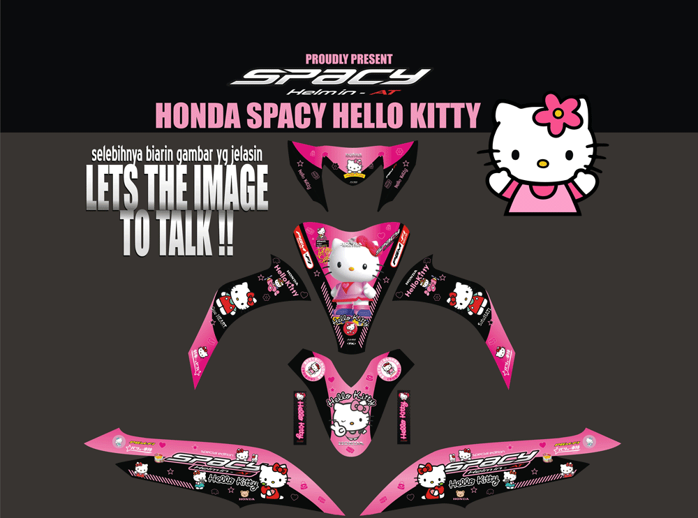 SMD23 HONDA SPACY HELLO KITTY PINKY BLACK SolusiPrint