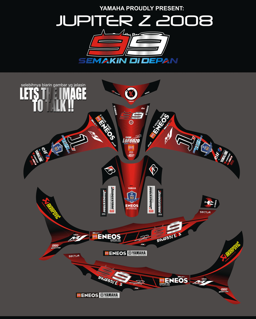 SMC60 YAMAHA JUPITER Z 2008-LORENZO 99 MERAH SolusiPrint