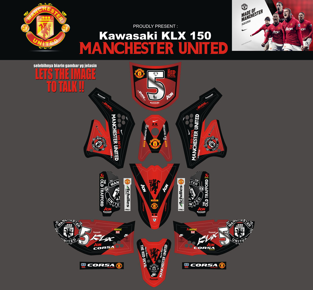 SMH17 KAWASAKI KLX-HITAM MERAH-MANCHESTER UNITED