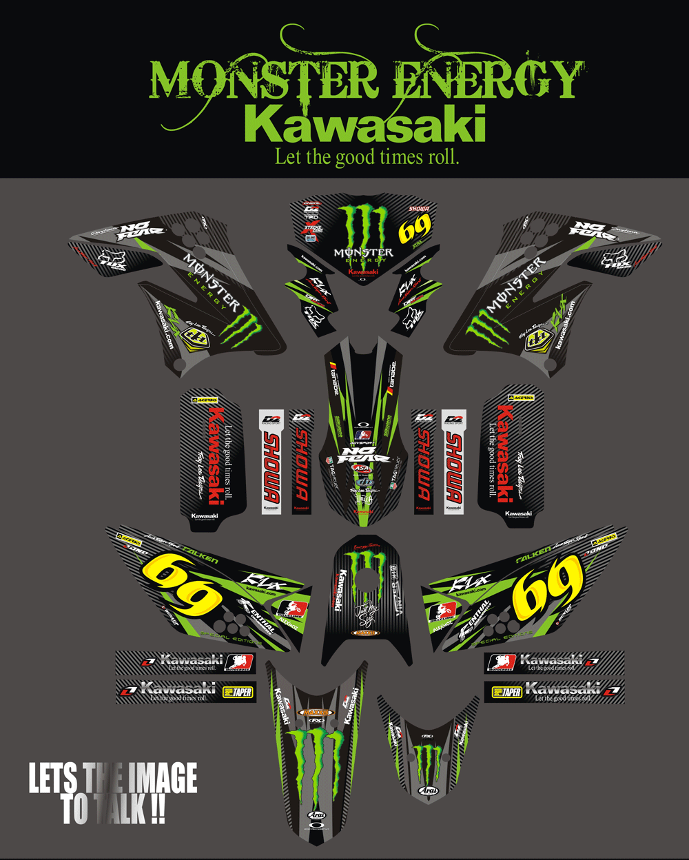 SMH1 KAWASAKI KLX -150 ENERGY MONSTER ENERGY 69 SolusiPrint