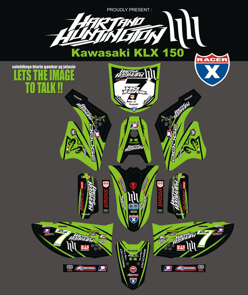 SMH14 KAWASAKI KLX-HITAM HIJAU-DODGE SolusiPrint
