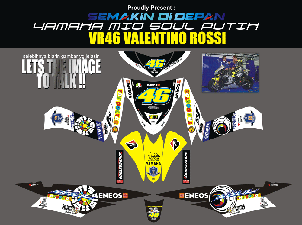SMC64 YAMAHA MIO SOUL PUTIH-VR46 PUTIH HITAM SolusiPrint