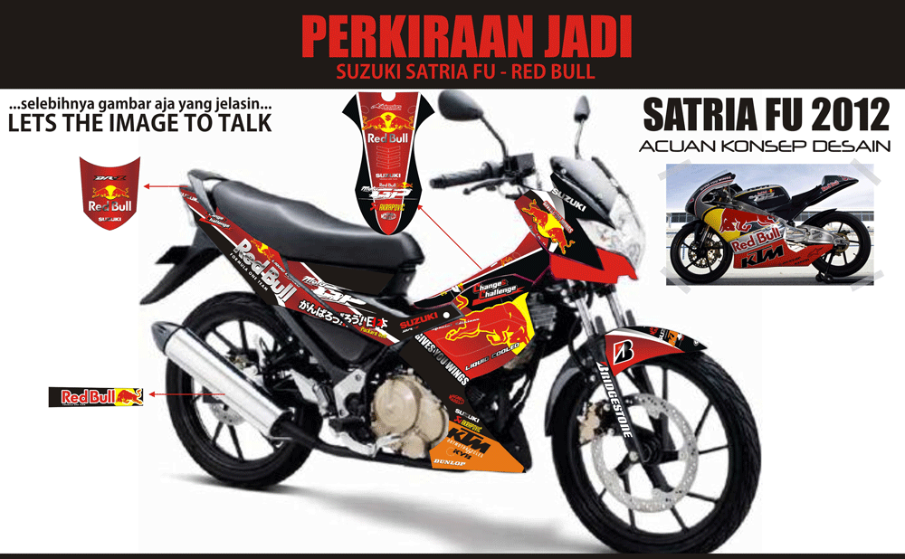 SM130 SUZUKI SATRIA FU-RED BULL-MERAH JAKARTA SolusiPrint
