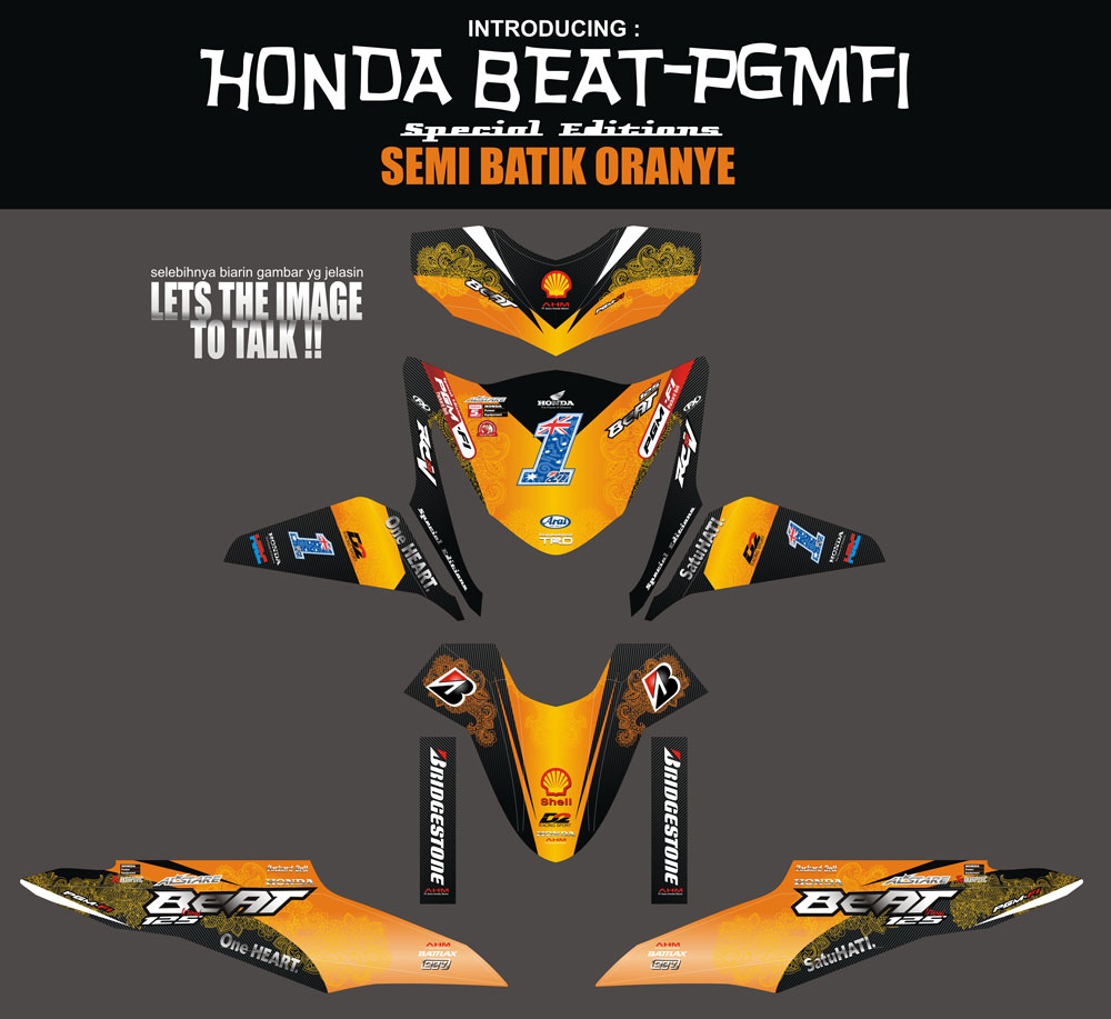 SM24 HONDA BEAT PGMFI-ORANGE SEMI BATIK SolusiPrint