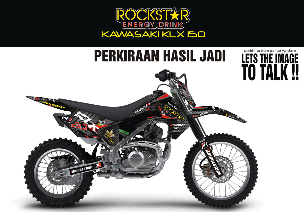 SMH5 KAWASAKI KLX 150-HITAM CARBONE SolusiPrint