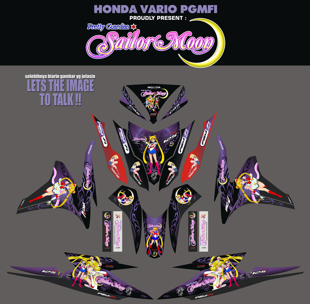 SMB65 HONDA VARIO UNGU PGMFI-SAILOR MOON SolusiPrint