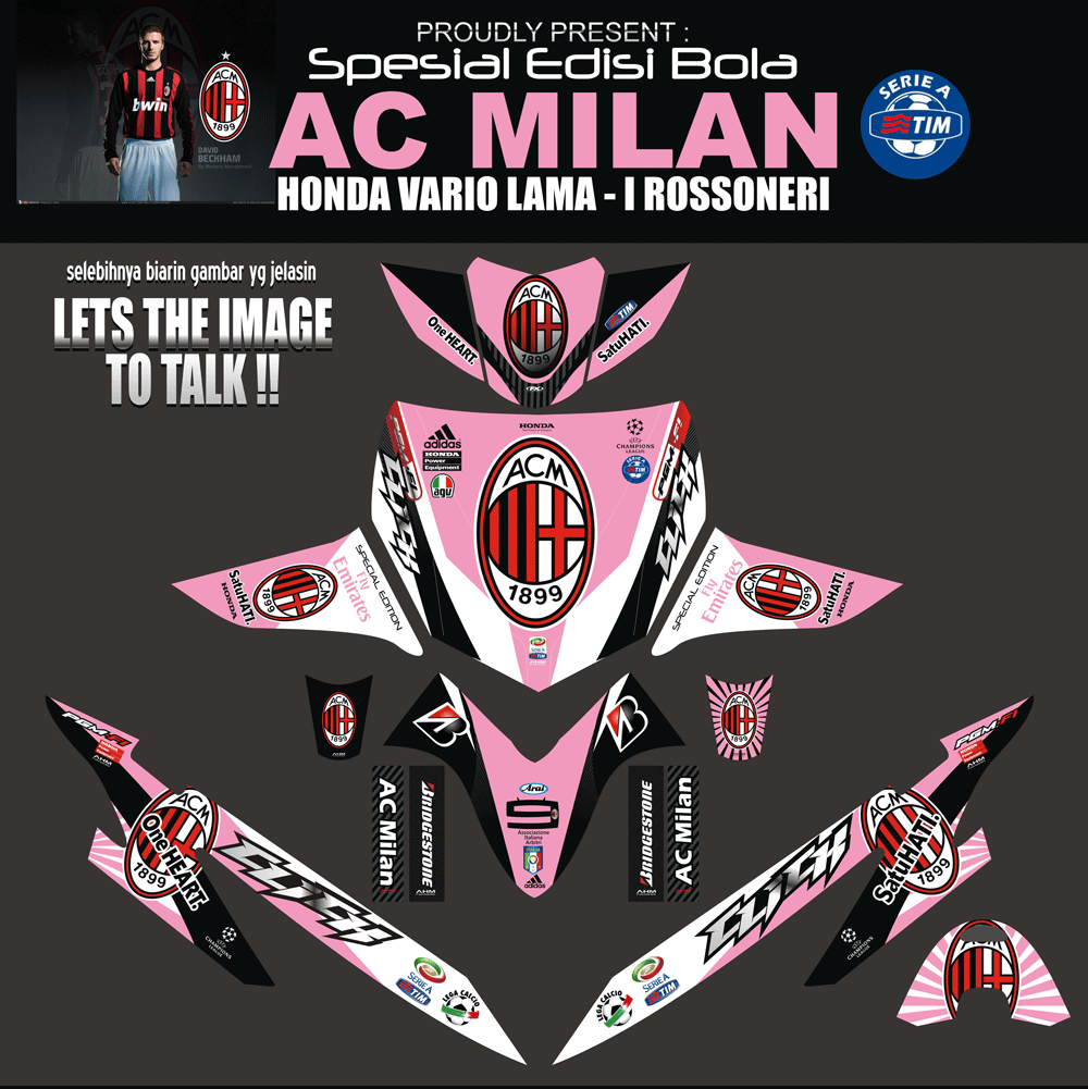SMB47 HONDA VARIO LAMA PINK-AC MILAN SolusiPrint
