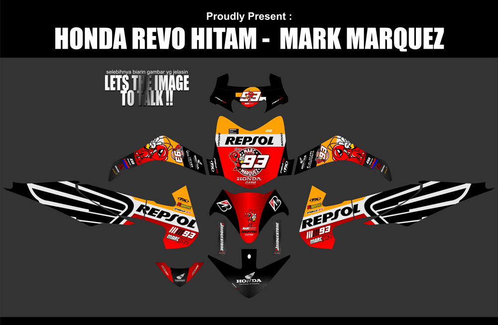 SMF21 HONDA REVO HITAM - MARK MARQUEZ SolusiPrint