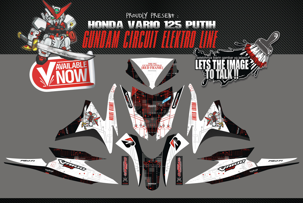 SMI31 HONDA VARIO 125 PUTIH-CIRCUIT RED LINE GUNDAM SolusiPrint