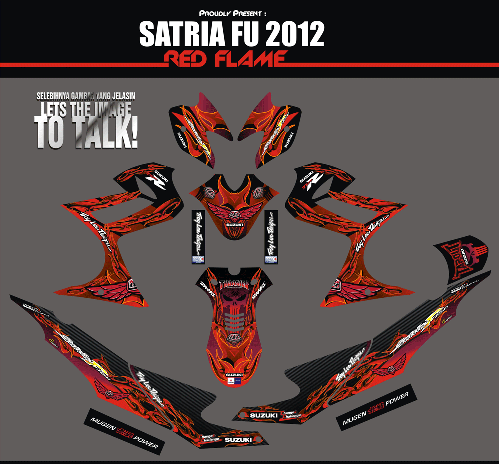 SMD100 SUZUKI SATRIA FU MERAH-HITAM RED FLAME SolusiPrint