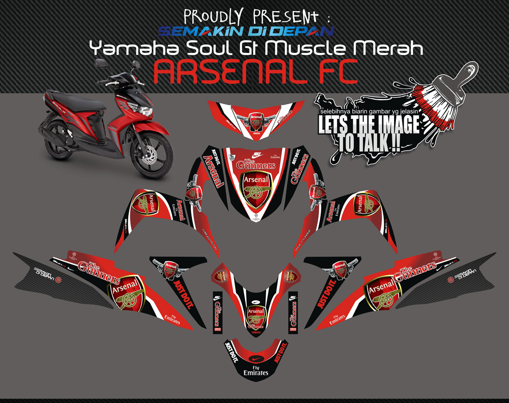 SMF62 SOUL GT MUSCLE-MERAH ARSENAL SolusiPrint