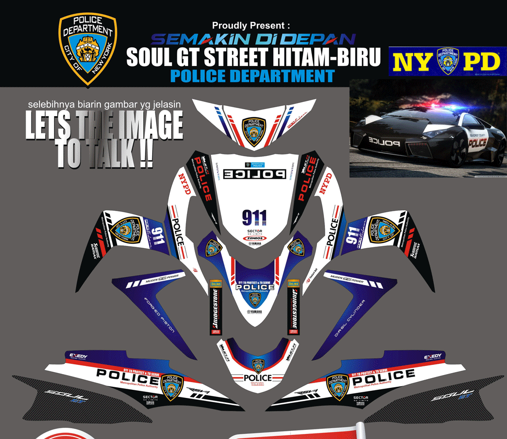 SMD91 SOUL GT HITAM-PUTIH FORCE POLICE SolusiPrint