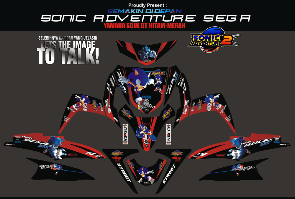 SMD90 SOUL GT HITAM-MERAH SONIC SolusiPrint