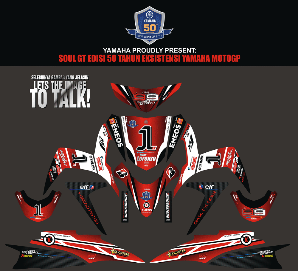 SMB87 SOUL GT 50 Thn YAMAHA MOTOGP-MAROON SolusiPrint