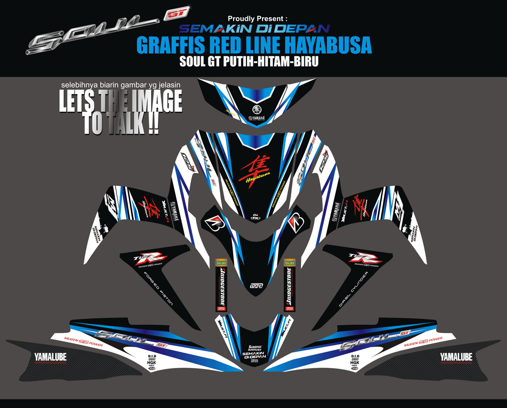 SMD87 SOUL GT HAYABUSA - BLUE BLACK SolusiPrint